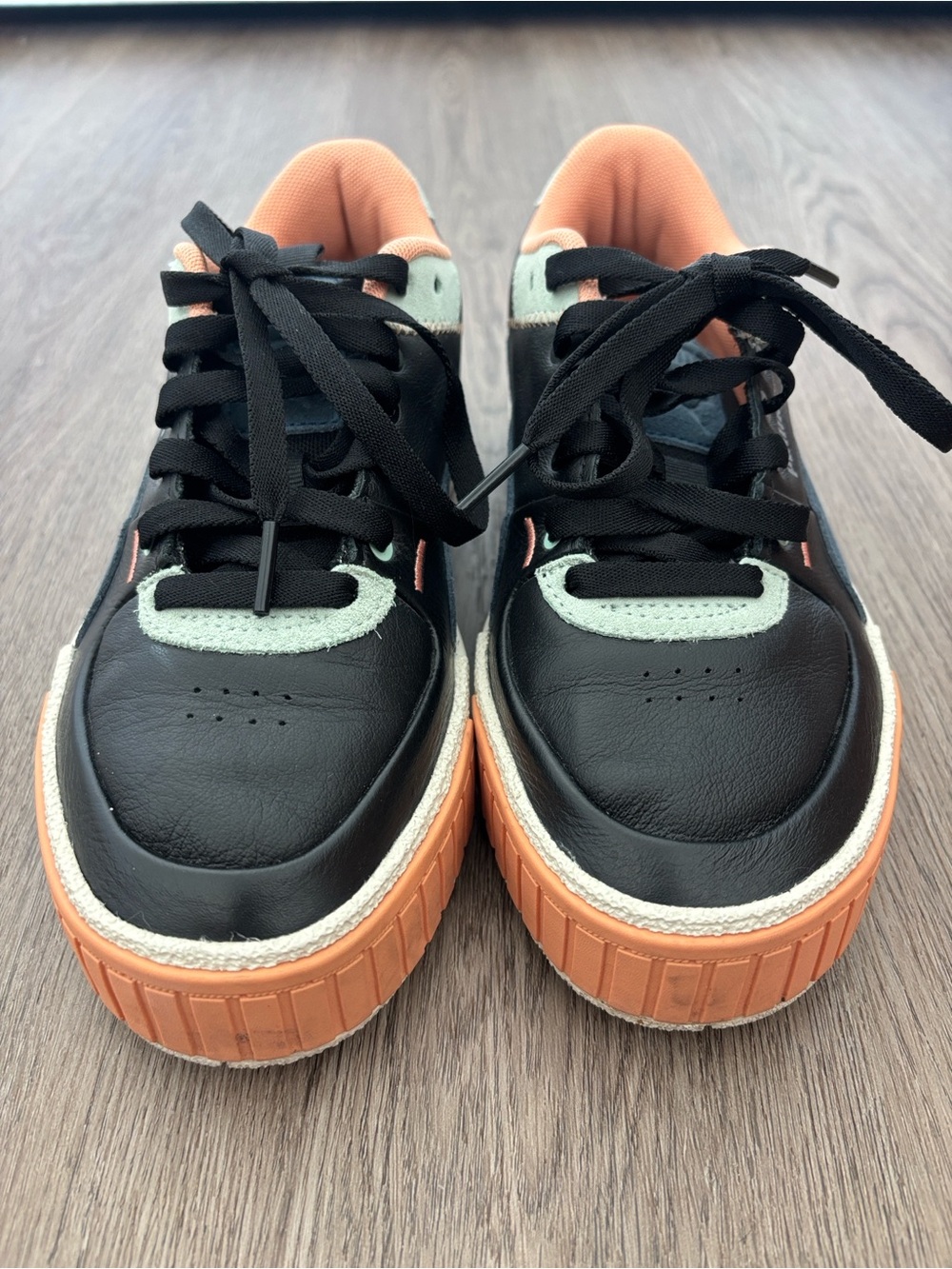 New Puma Cali Sport Mix Colorblock Platform Sneaker Black Marshmellow - Picture 5 of 12